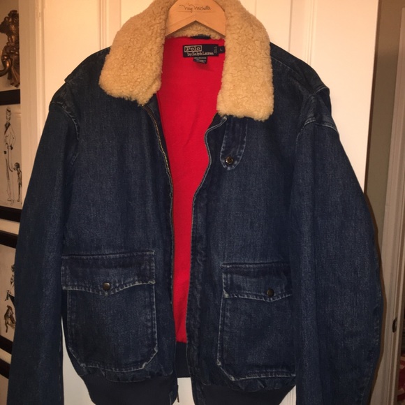 polo ralph lauren denim sherpa jacket